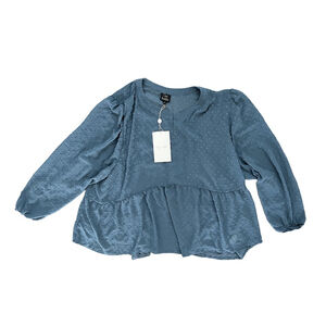 Oak and Pearl Blue Blouse Top Women's Size 4X